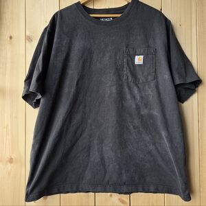 Carhartt K87 Loose Fit Heavyweight Short Sleeve Pocket T Shirt Black Mens XL